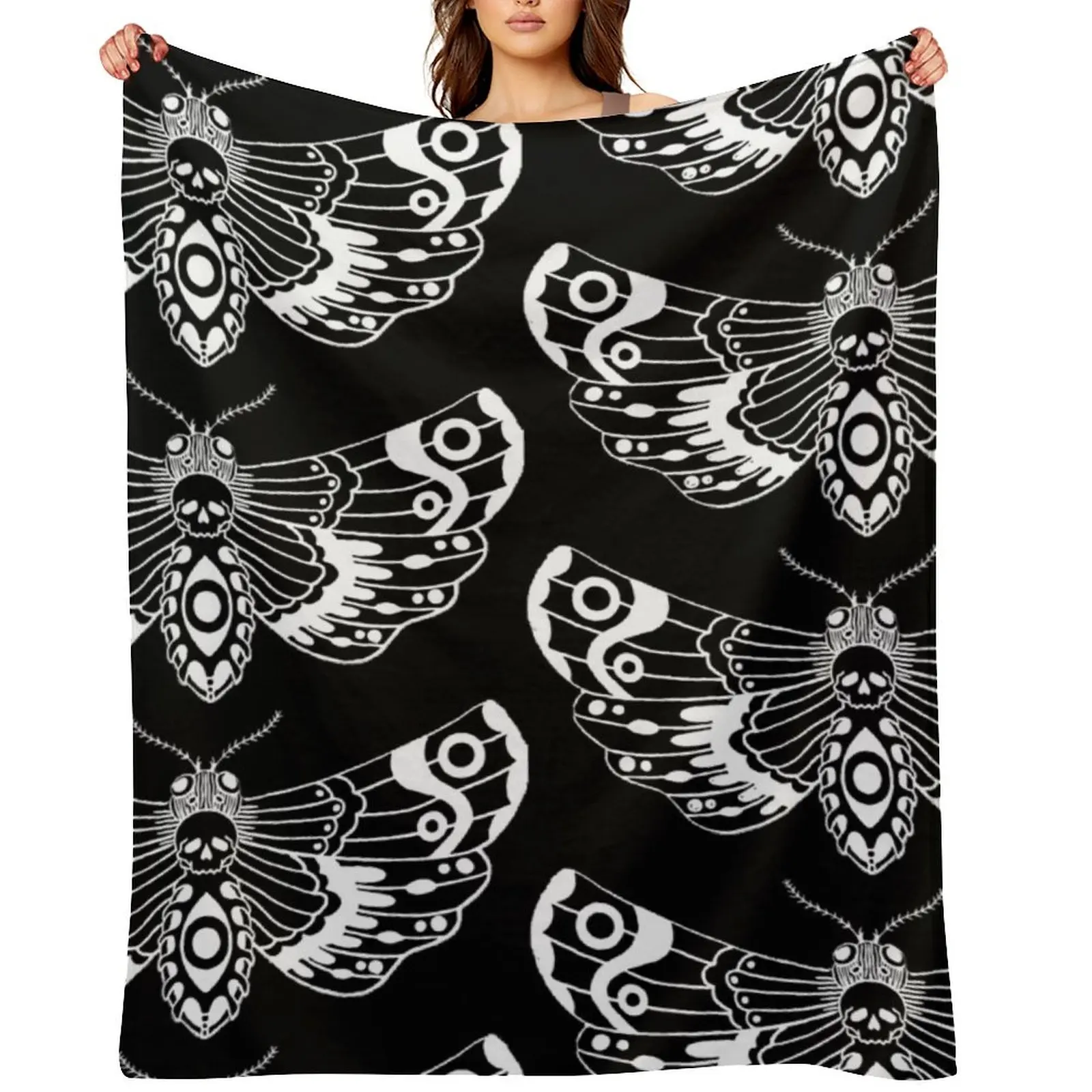 

Death Moth Throw Blanket Sofas manga Winter beds Thermal Blankets