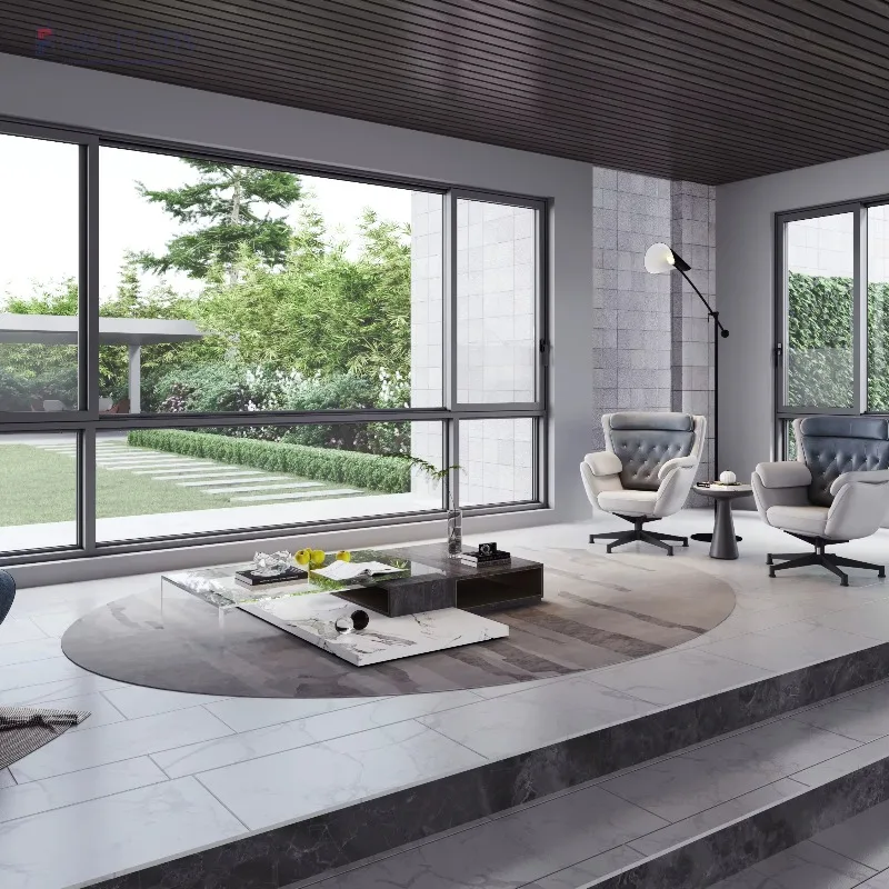 Fuson Balcony Partition Full Open Aluminium Tempered Glass Frameless Folding Sliding Glass Door And Windows