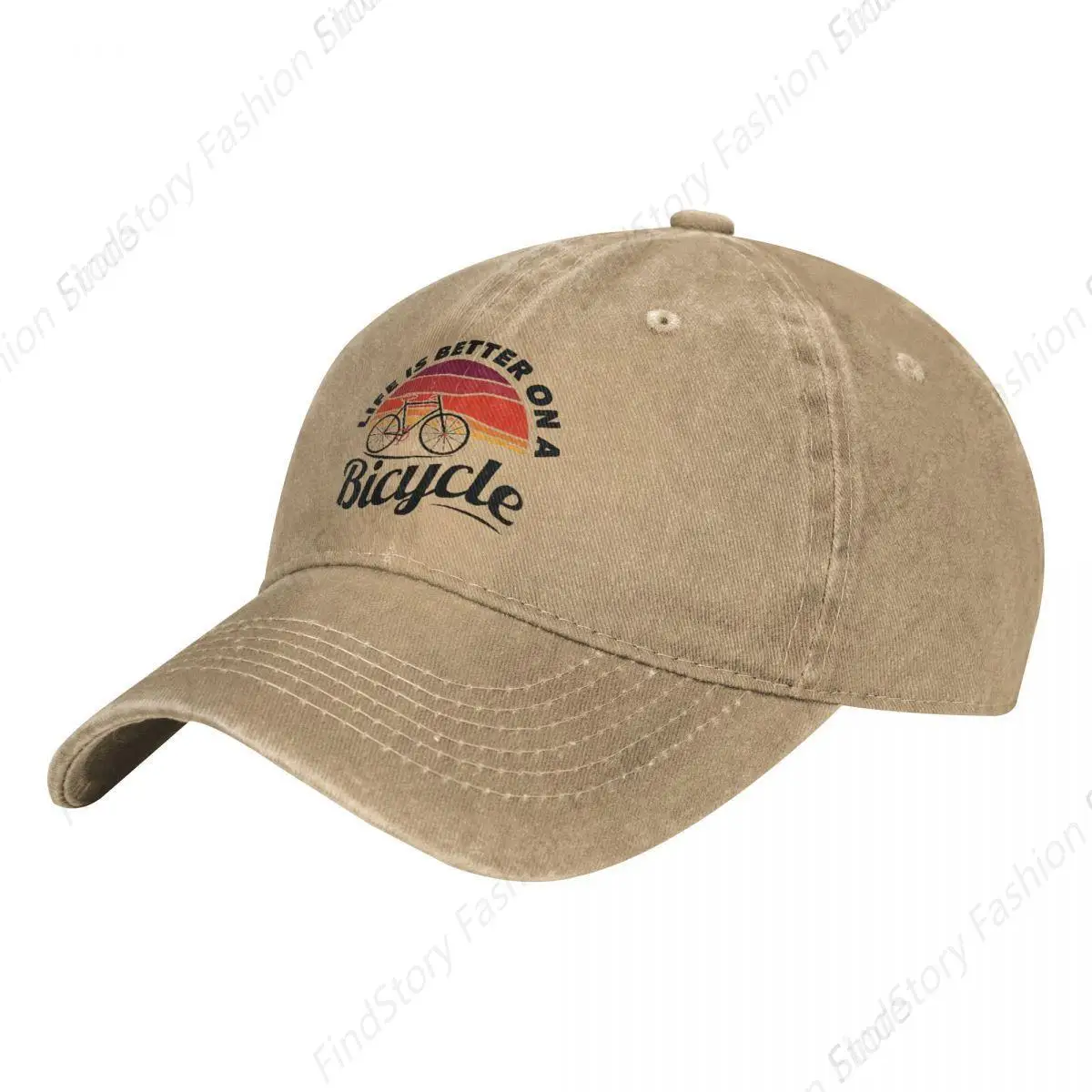 Life Is Better On A Bicycle Baseball Cap Unisex Vintage Trucker Denim Hat Adjustable Cowboy for Men Women Casual Hip-hop Sports