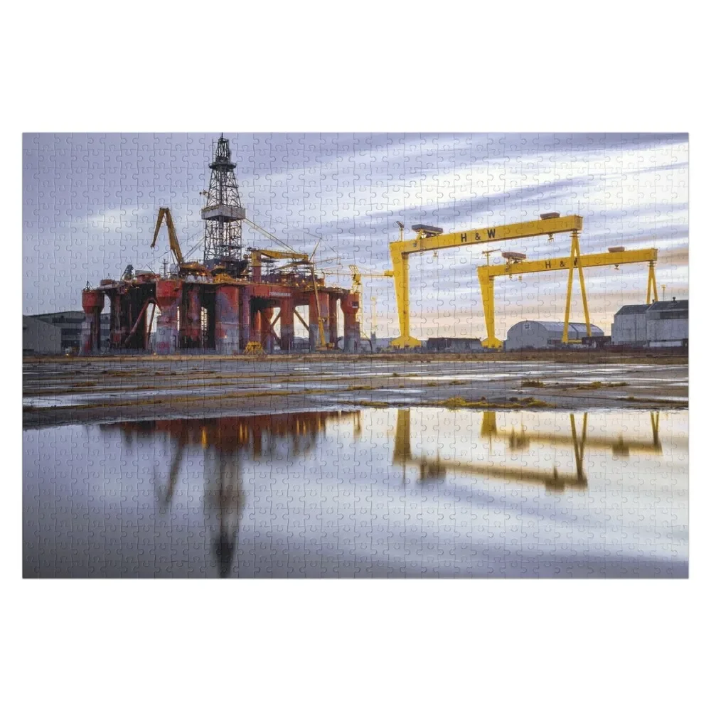 Harland and Wolff with oil rig Jigsaw Puzzle Customized Gifts For Kids Customized Kids Gift Wooden Jigsaws For Adults Puzzle