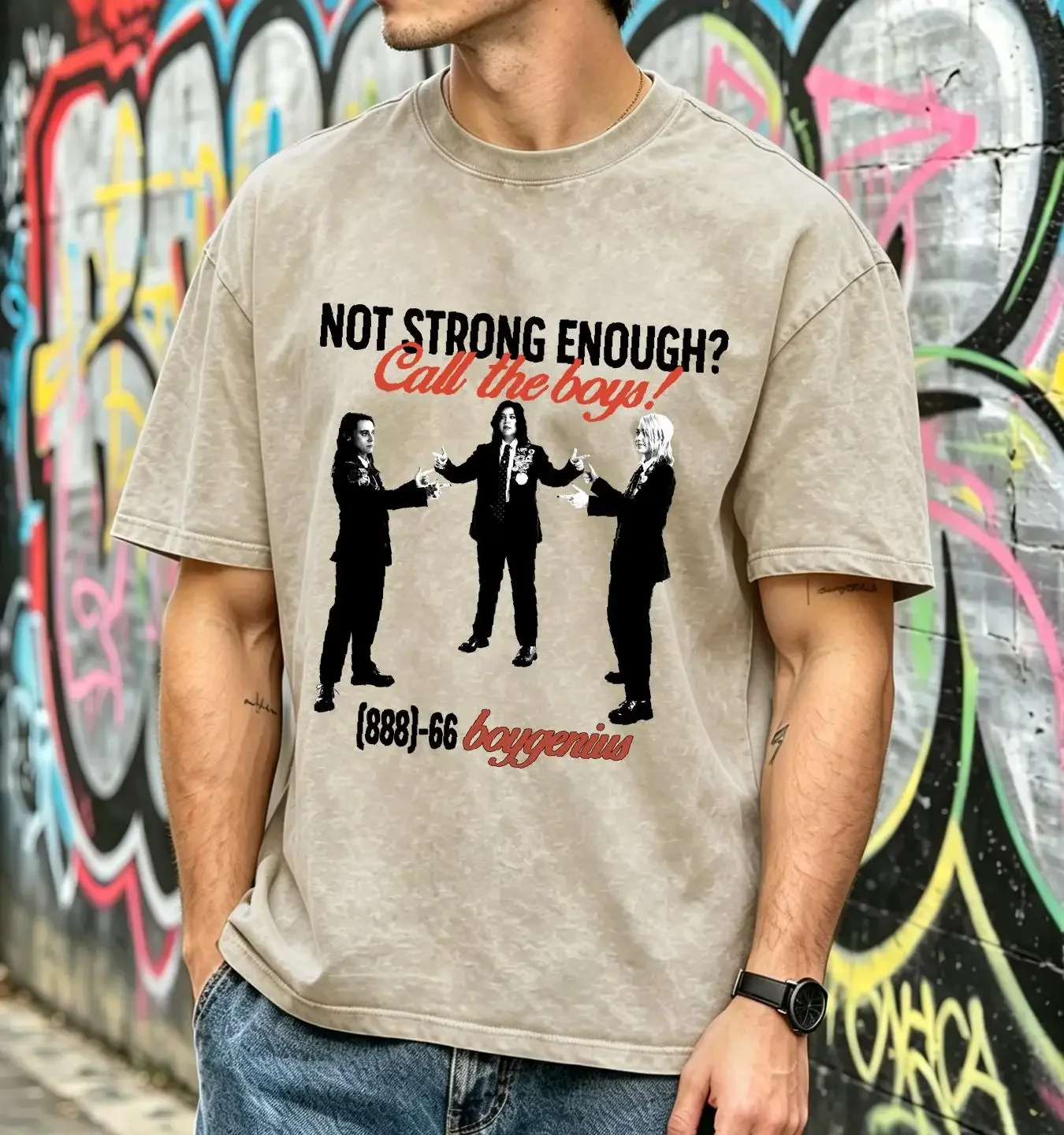 washed T Shirt Boygenius Not Strong Enough Call The Boys Retro Vintage 90s Fans Music long or short sleeves vintage Washed