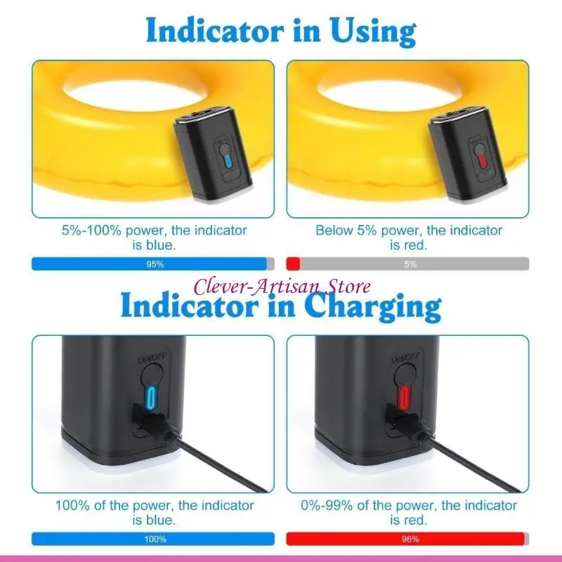 E06B Pool Floats, Electric Air Pumps for Inflatables, Rechargeable Battery for Float