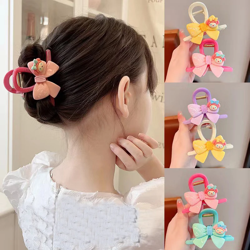 Hello Kitty Sanrio Cute Melody Hair Clip Women Girls Birthday Gift 4 Colors Fashion Hair Grips Children Acrylic Hair Accessories