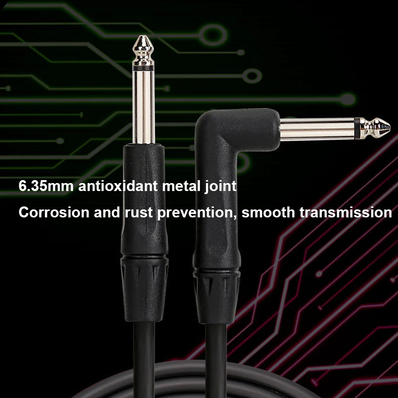 Guitar Connection Cable Straight Bend 6.35mm Audio Cable Electric Guitar Bass Sound Shielding Noise Reduction Cable