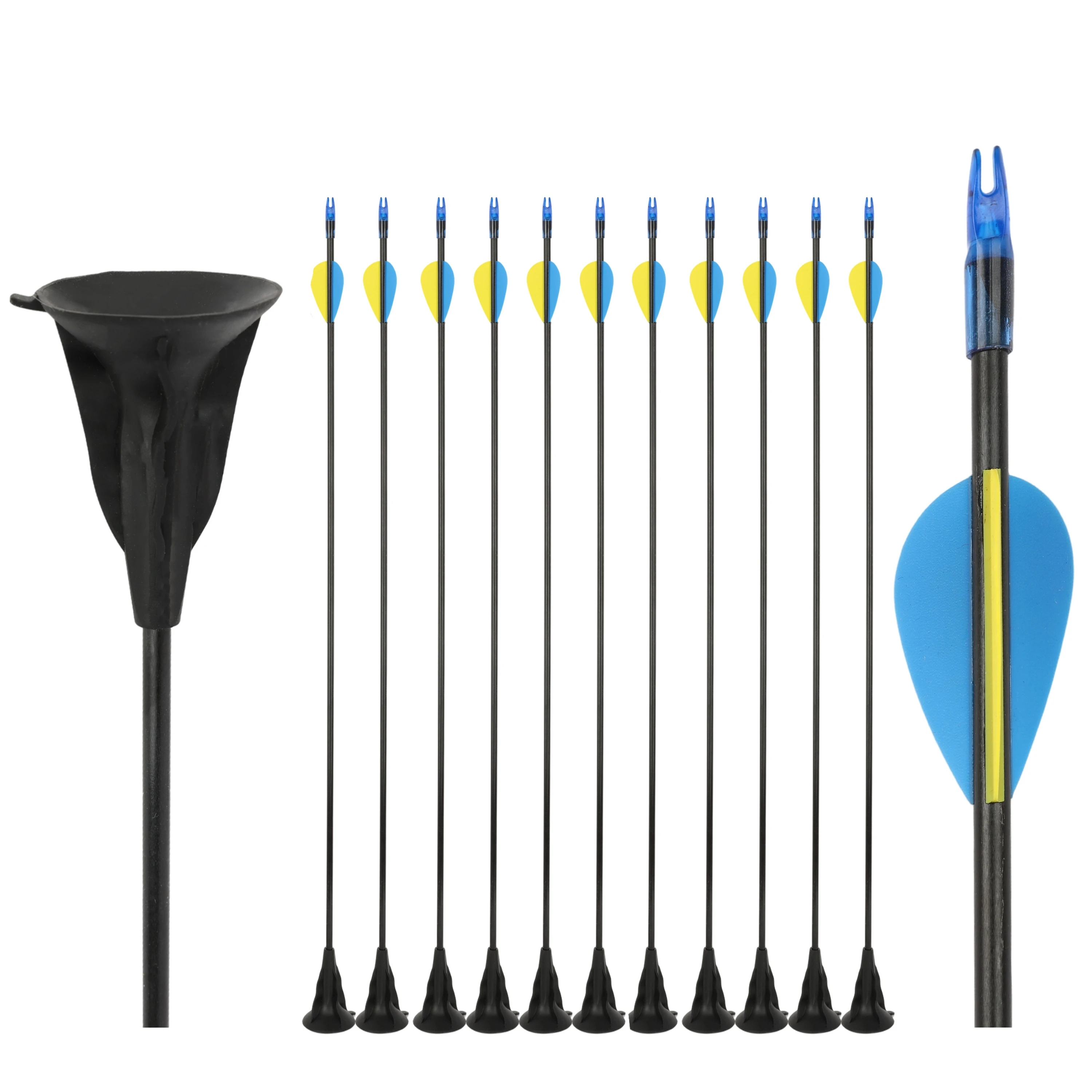 Archery Suction Cup Arrows Rubber Feathers Recurve Bow Target Arrows for Indoor Outdoor Games Family Activities for All Age