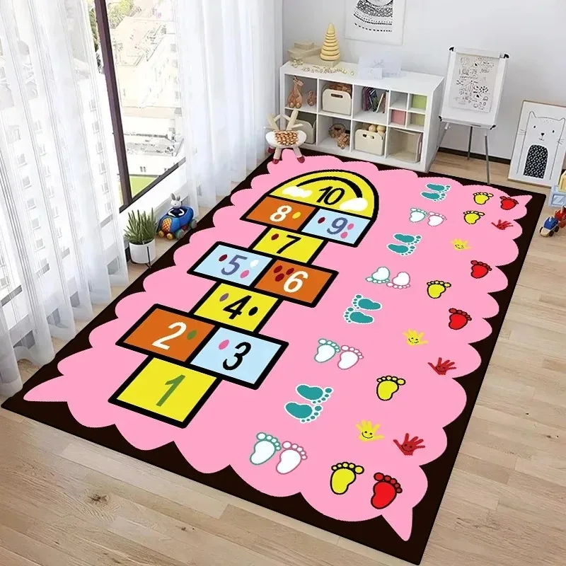 Modern Geometric Style Living Room Rugs Dopamine Checkerboard Decoration Fluffy Soft Bedroom Carpet Lounge Washable Floor Mat