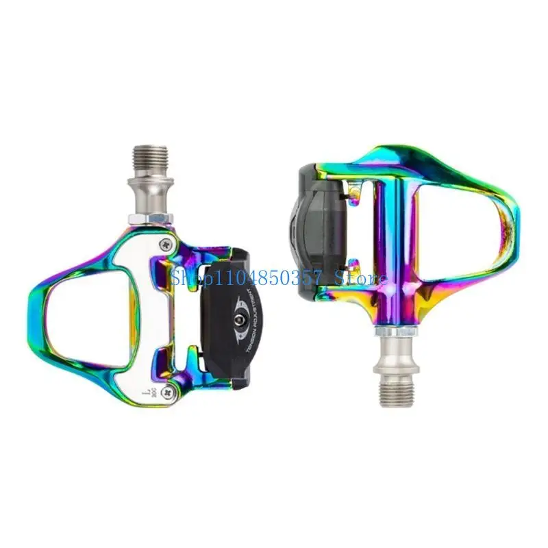 652F 1 Pair Self-Locking Pedals Mountain Road Bike SPD-SL Clipless Pedals Colorful MTB Cycling Accessory