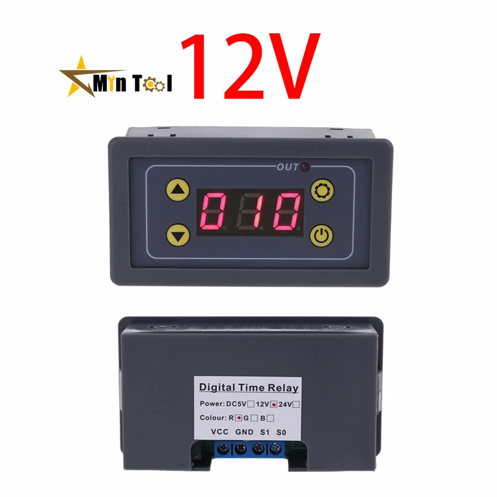 DC 5V 12V 24V  AC110V-220V Delay Time Relay Module with LCD Display Digital Timer Cycle Delay Control Switch Module