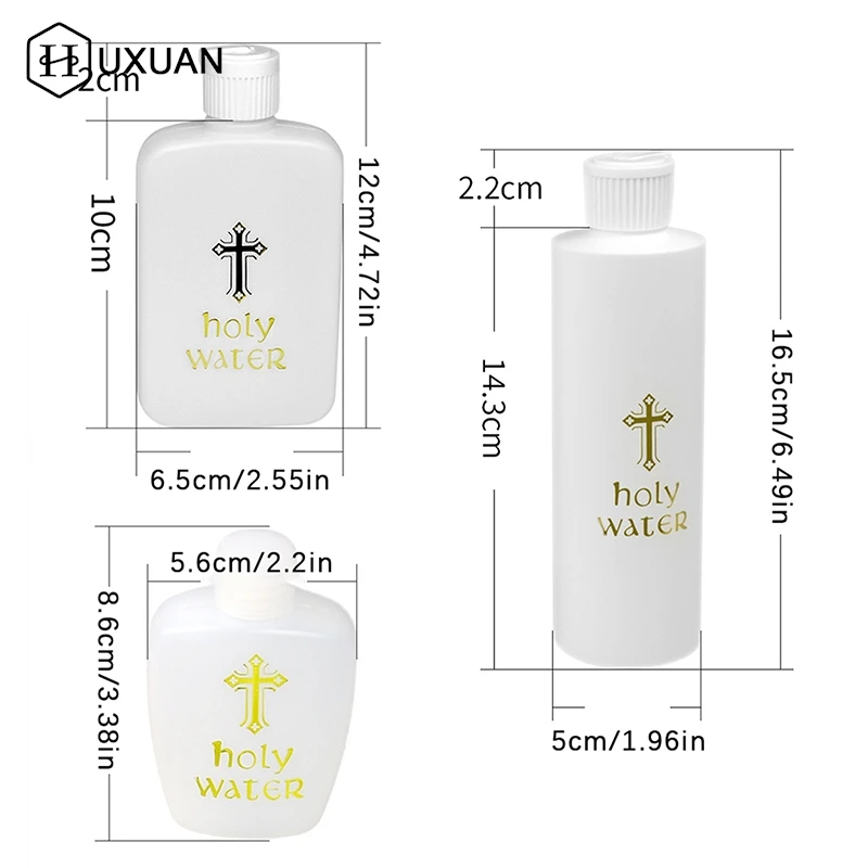 1/2/3Pcs 60ml/250ml Creative Jesus Cross Pattern Holy Water Bottle Sturdy Portable Durable Prime Church Holy Water Bottle