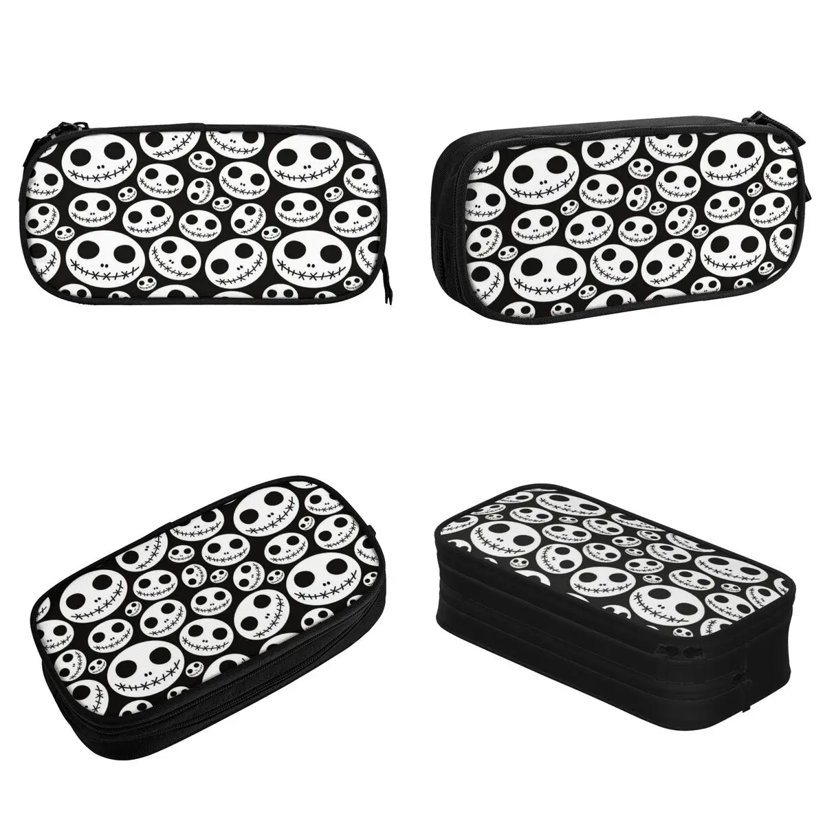 Imagem -02 - Halloween Scary Face Skull Goth Pencil Case Cute Pen Holder Bolsa para Crianças Grande Armazenamento para Estudantes Presentes da Escola