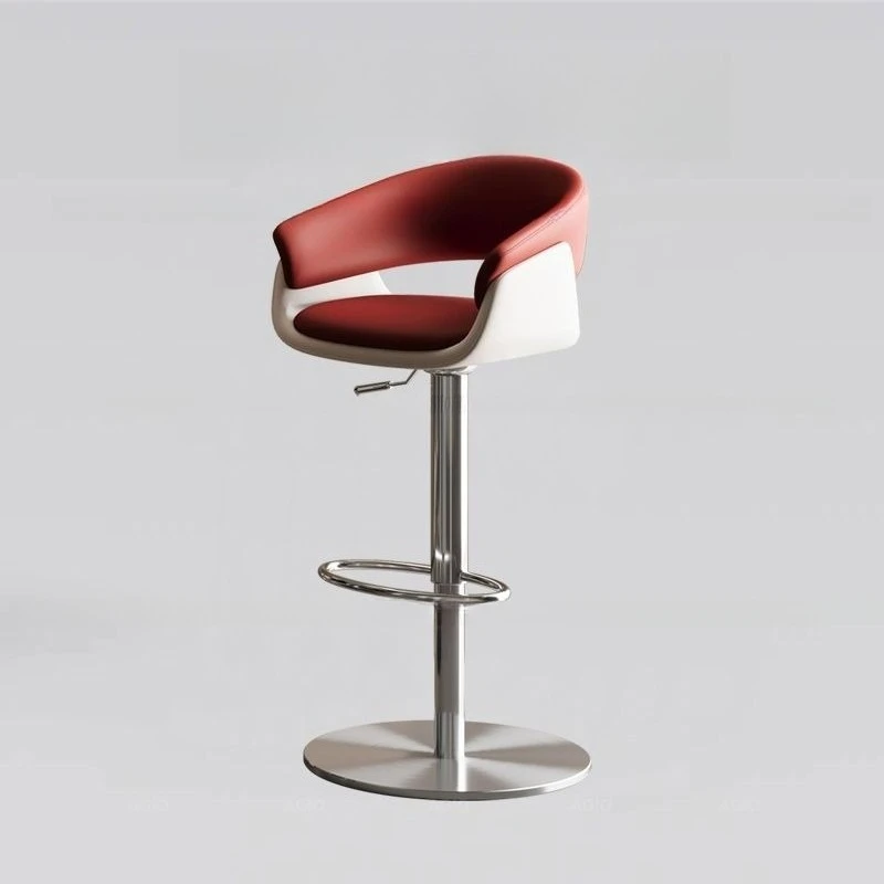 Stainless steel bar chair modern simple home backrest high stool bar chair front desk cashier island rotation