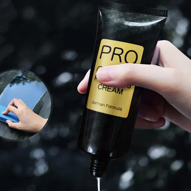 Car Glass Oil Film Remover Stain Remover Glass Cleaner Automotive Polishing Cream Oil Film Stain Removal Effective Car Glass