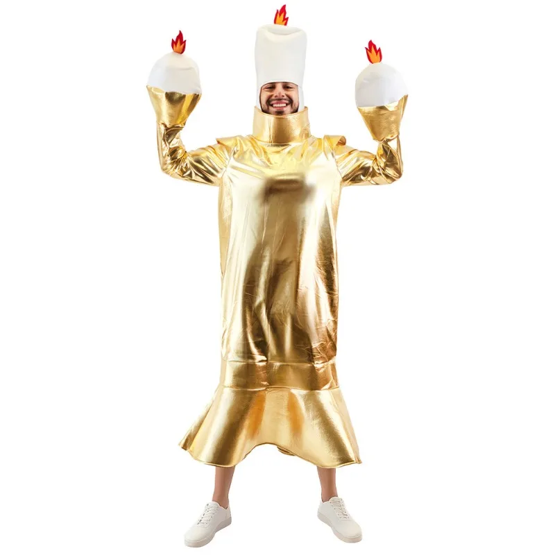 

Funny Candle Dinner Costume 3 Piece Halloween Set Lightweight Breathable Party Stage Performance