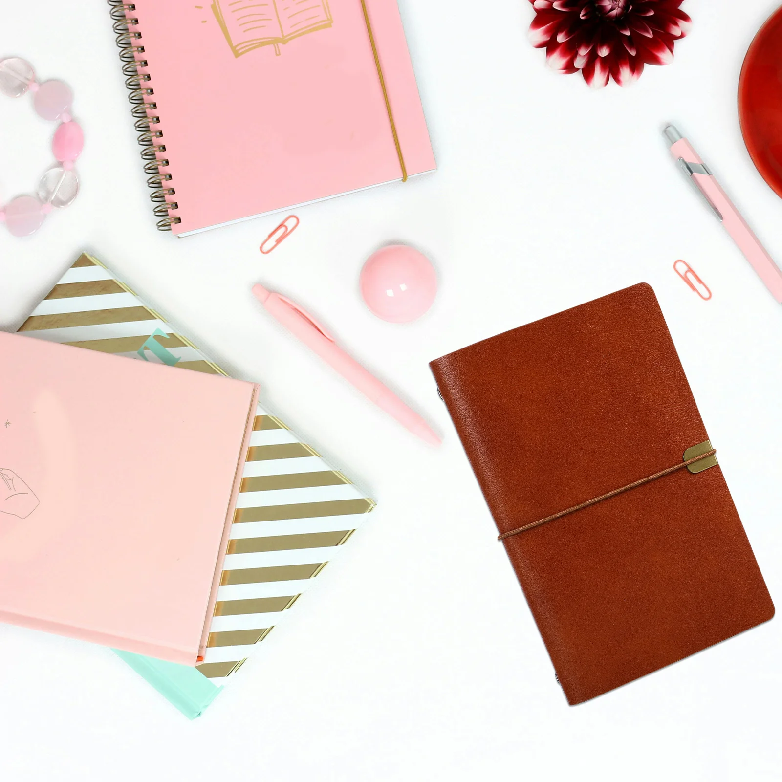 Loose-leaf A6 Notebook PU Planner Notepad Portable Daily Journal Travel Diary Business Use Large Capacity