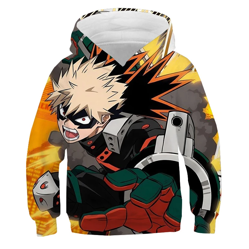 My Hero Academia Hoodies Fashion Boys Girls Anime Pullover Manga Bakugou Katsuki Long Sleeve Sweatshirt Kids Casual Tracksuit