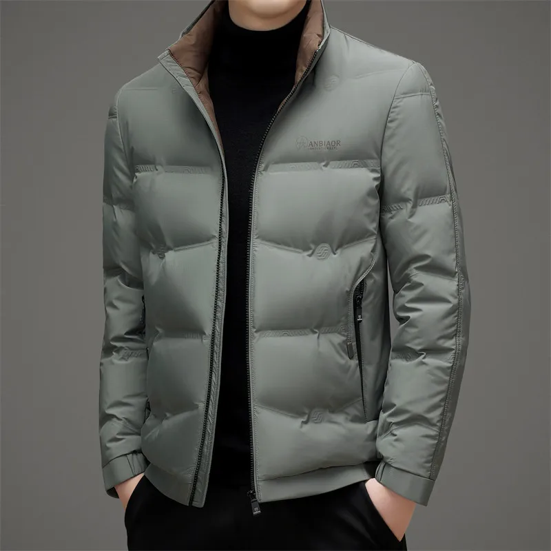 Down Jacket Men\'s 2023 Winter Fashion Thickened Warm Standing Collar Versatile Jacket