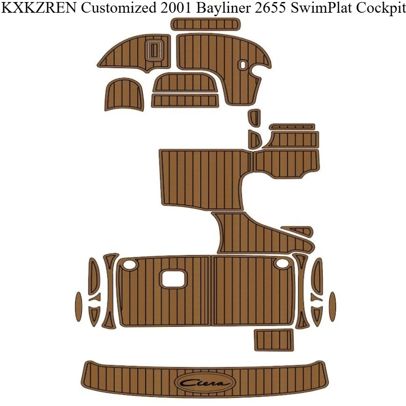 KXKZREN по индивидуальному заказу 2001 Bayliner 2655 SwimPlat Cockpit Premium EVA Foam Yacht Faux Teak Deck Sheet Pad Нескользящий коврик для пола лодки
