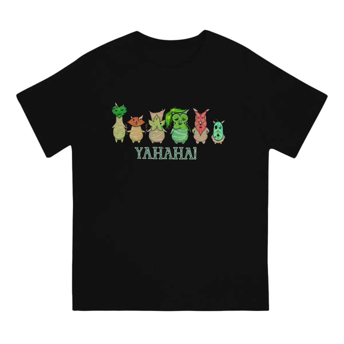 Korok Yahaha T Shirt Men 100% Cotton Vintage T-Shirt Round Collar Z-Zelda Tee Shirt Short Sleeve Clothes Gift Idea