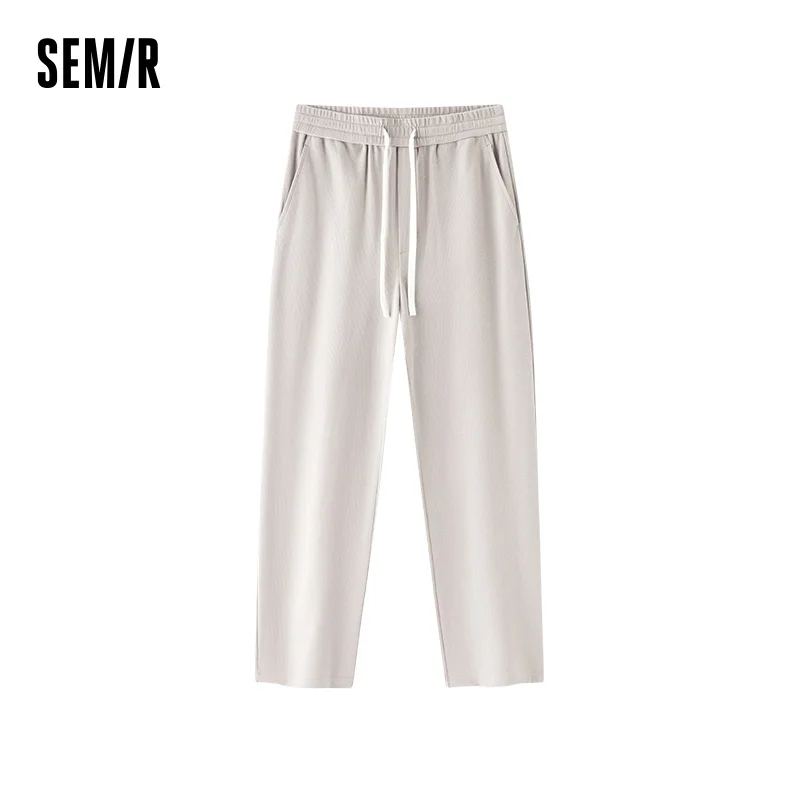 Semir Women Pants Loungewear Waffle Texture Drawstring Loose Straight Home Casual Outside Wear Autumn Bottoms 2026