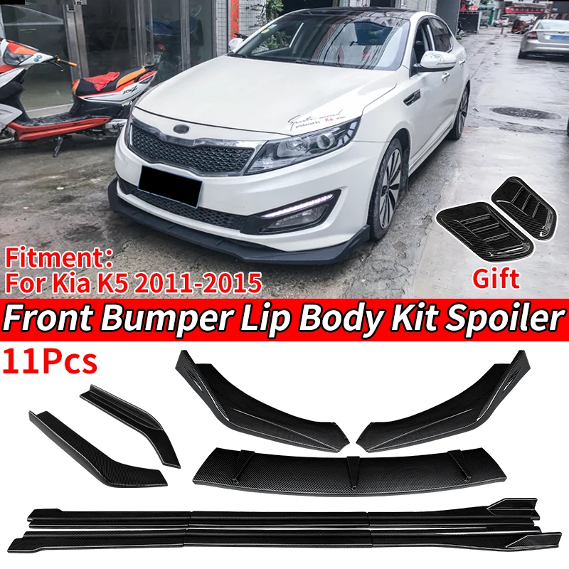 Car Front Bumper Splitters Lip Body Kit Spoiler Side Skirts Extensions Rear Wrap Angle Shark For Kia Optima K5 2011 2013 2015