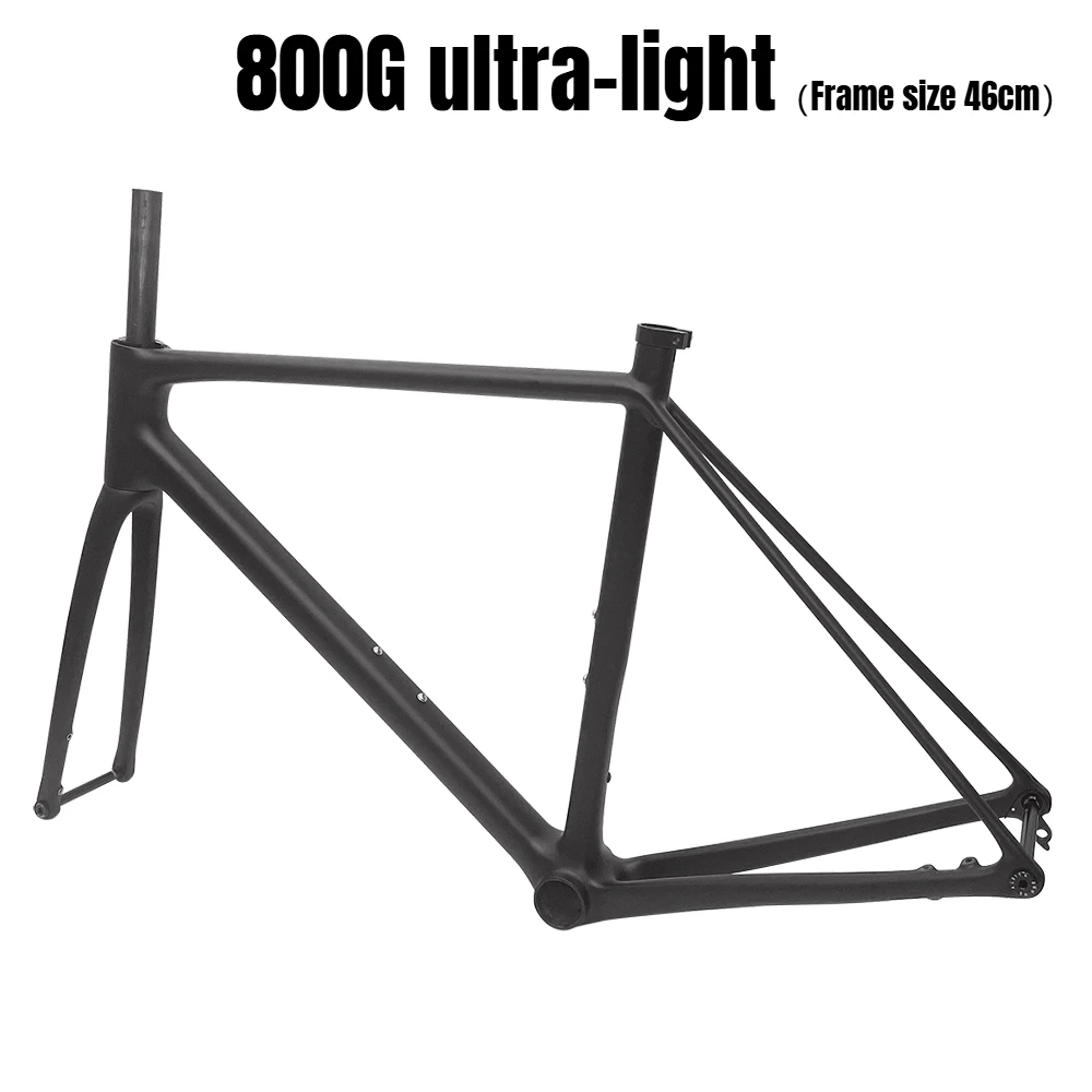 

Carbon Road Bike Frame T1200 Disc Brake Ready Max 700x32C Tire Full Internal Routing T47 Thread Lightweight Bicycle Frameset