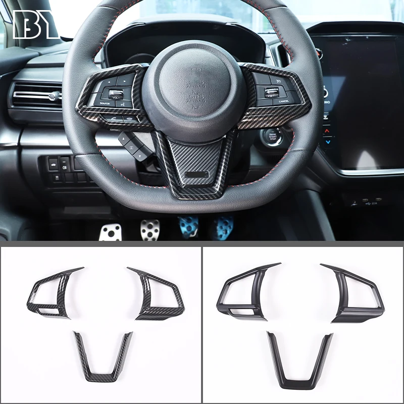 For 2021-2023 Subaru WRX ABS matte black car styling car steering wheel button frame sticker car interior protection accessories