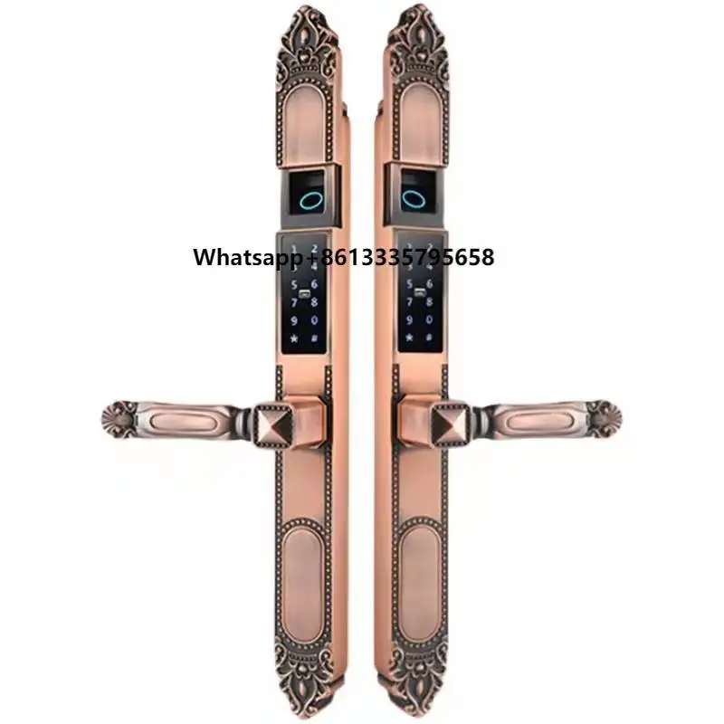

High Outdoor Decorative Gold Plated Electronic Digital Tuya Slide Gate Waterproof Wifi Outdoor Biometric Fingerprint Smart Lock