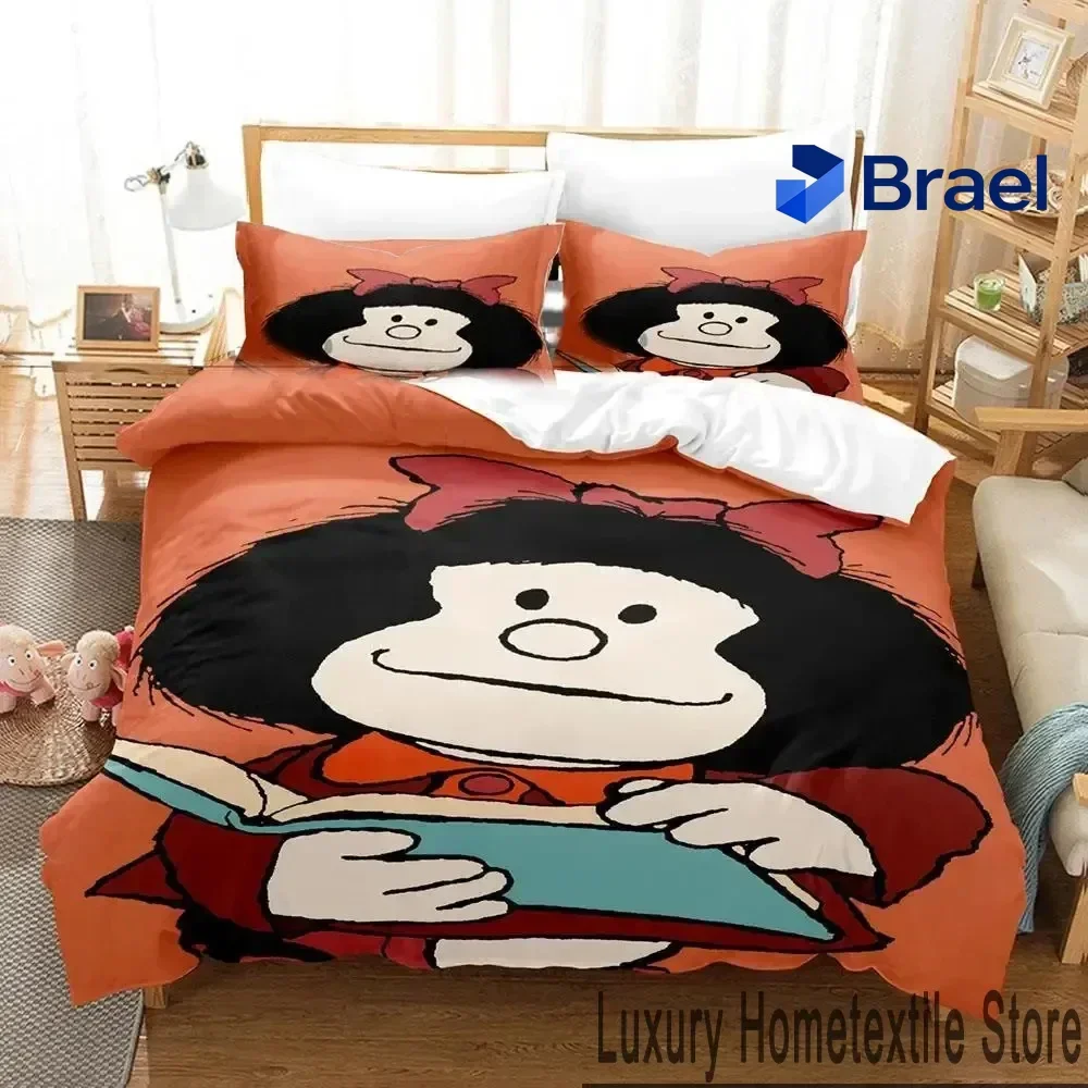 Exquisite 3D Print Mafalda Bedding Set Boys Girls Twin Queen King Size Duvet Cover Pillowcase Bed Boys Adult Home Textileextile