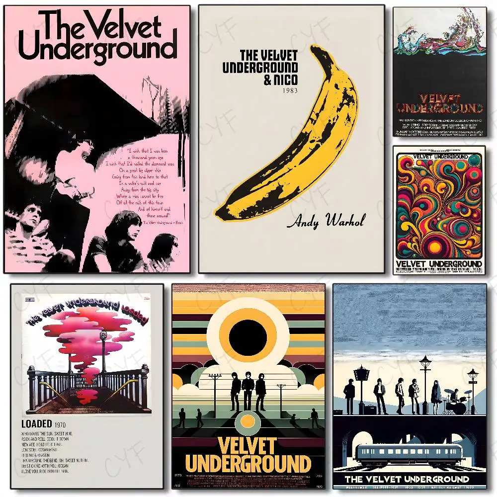 Rock Band The V-Velvet U-Underground Poster HD art sticky wall waterproof home living room bedroom bar aesthetic decoration