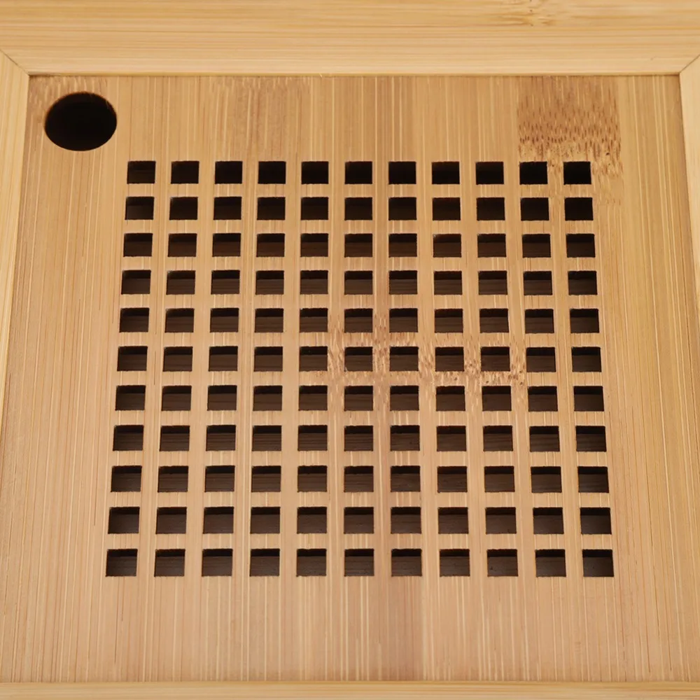 Square Design Kongfu Tea Tray Mini Size Traditional Chinese Style Wooden Tea Tray Wooden Material Water Storage Tray