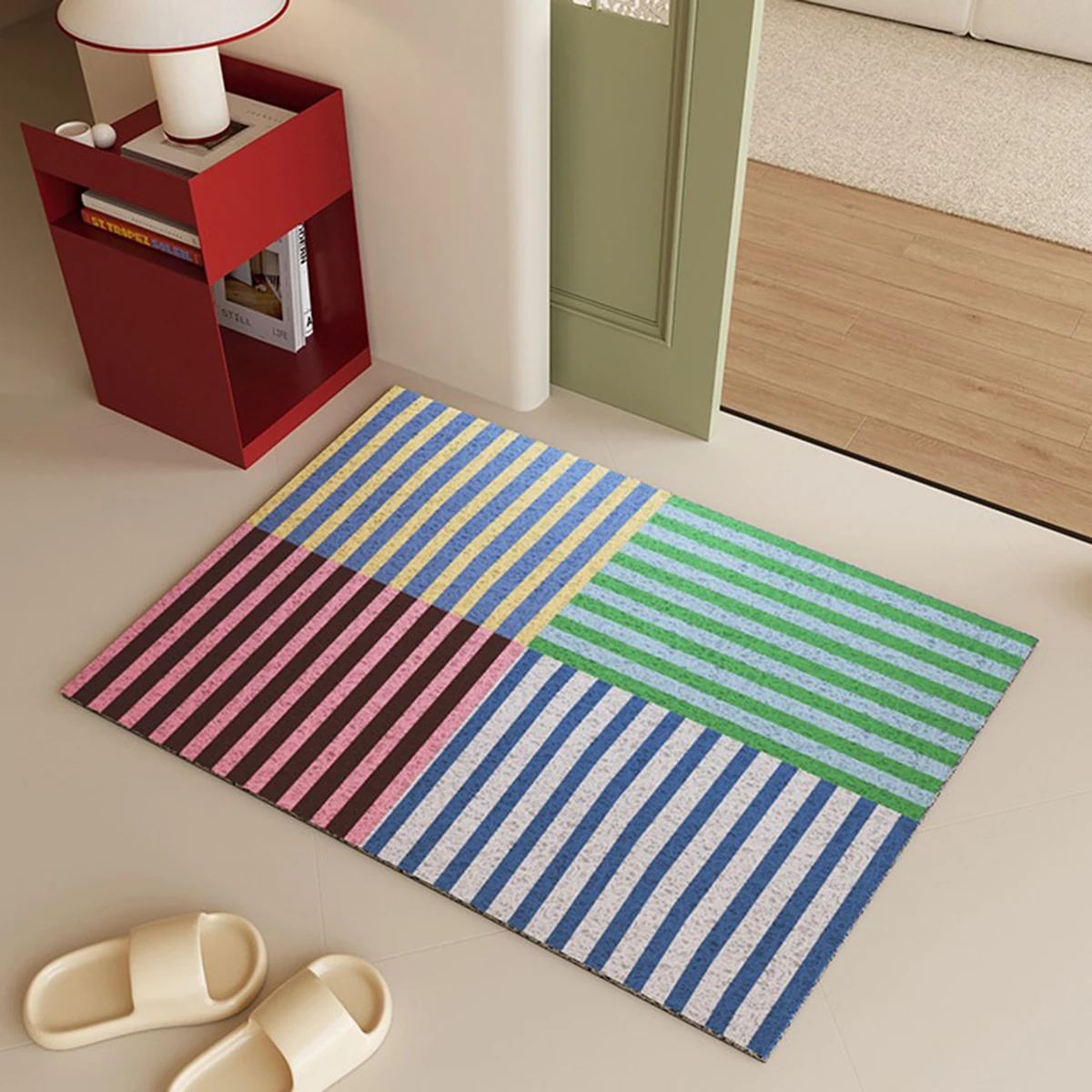 Entry Door Floor Mats Welcome Carpet Minimalist Striped Non-slip Washable Wear-resistant Entrance Doormat Tapete Entrada De Casa