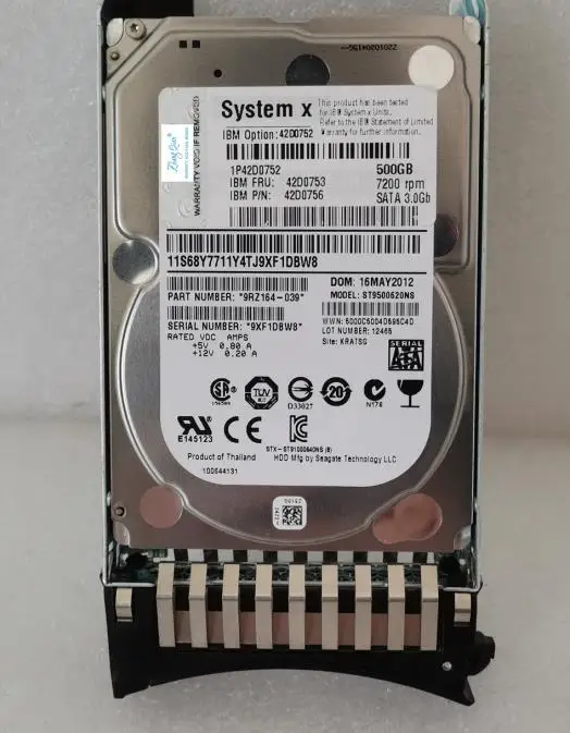 

For Server 500G 7.2K SATA 2.5 42D0753 42D0752 42D0756