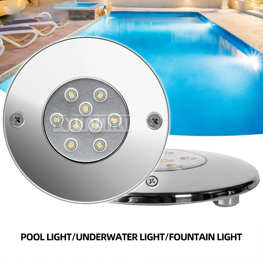 

Stainless steel ultra-thin swimming pool lamp 12V low pressure waterproof underwater special lighting floodlight