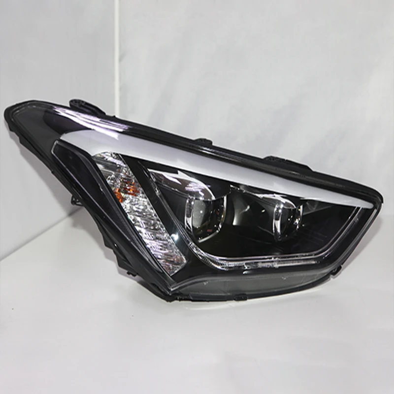 2013-2014 Year Hyundai New Santa Fe ix45 LED Strip Head Light with Bi Xenon Projector Lens TLZ