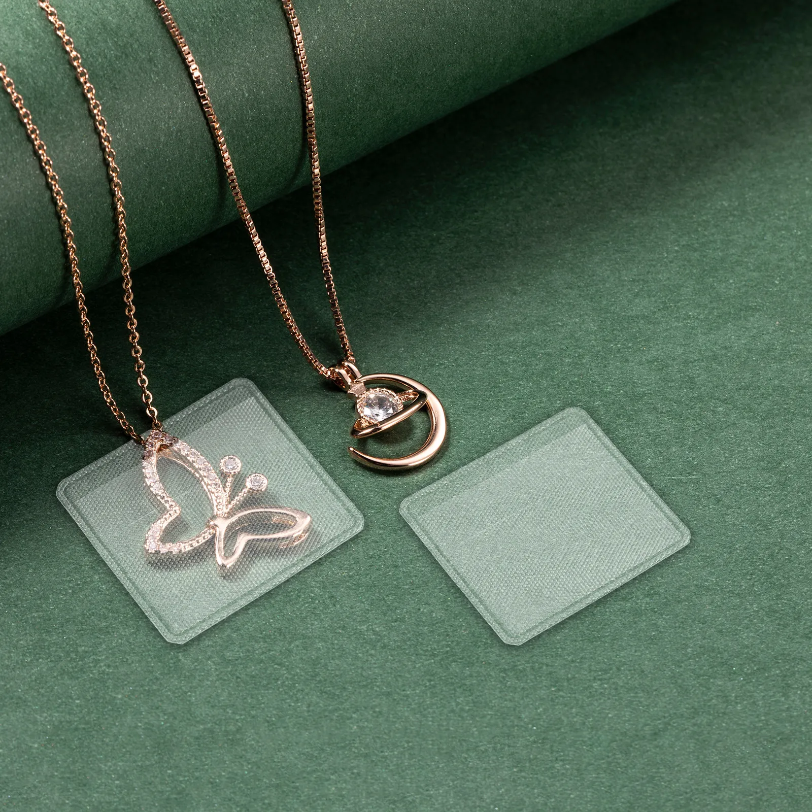 

100 шт. самоклеящихся карточек для демонстрации украшений, мягкие прозрачные пакеты из ПВХ для хранения ювелирных изделий, чехлы-футляры для цепочек, упаковка для украшений