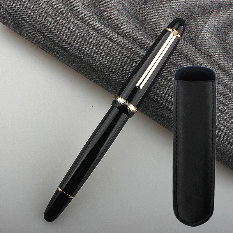 Jinhao X850 Black Metal Fountain Pen with Converter EF/F/M Nib Golden Clip Ink Pen for Business Office Gift School