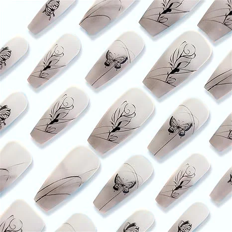 24 Stück: Verschönern Sie Ihren Look mit kurzen, quadratischen Kunstnägeln mit einem rosa-weißen Farbverlauf, 1 Nagelfeile & 1 Nagelkleber-Aufkleber-Set. – Detail 18
