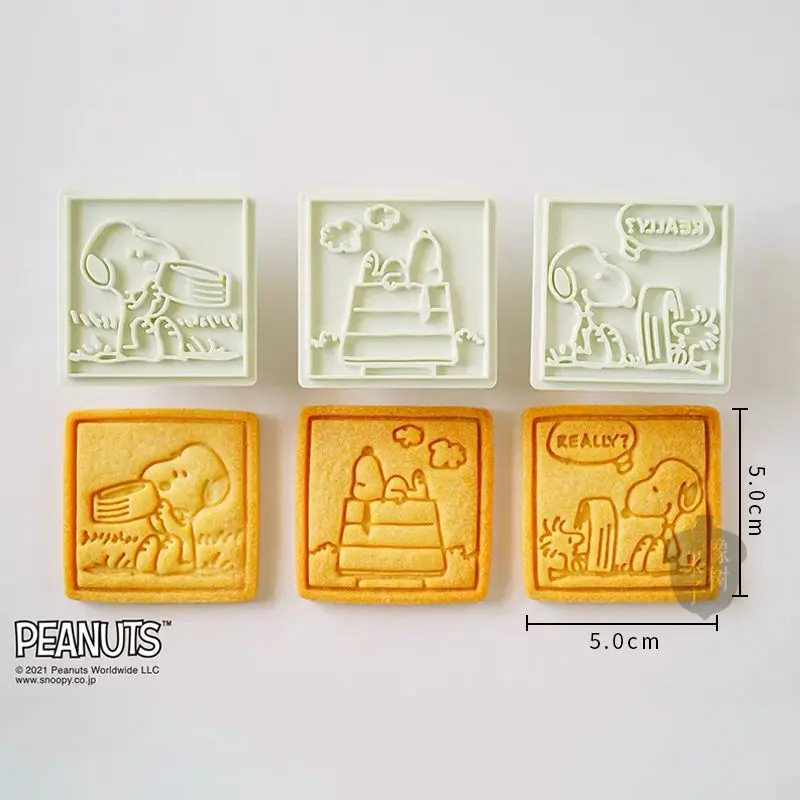 Snoopy Biscuit Mold Cartoon Household Cake Chocolate Mold Cute Pattern Cookie Stamp Pressure Fondant Sugarcraft Baking Tools