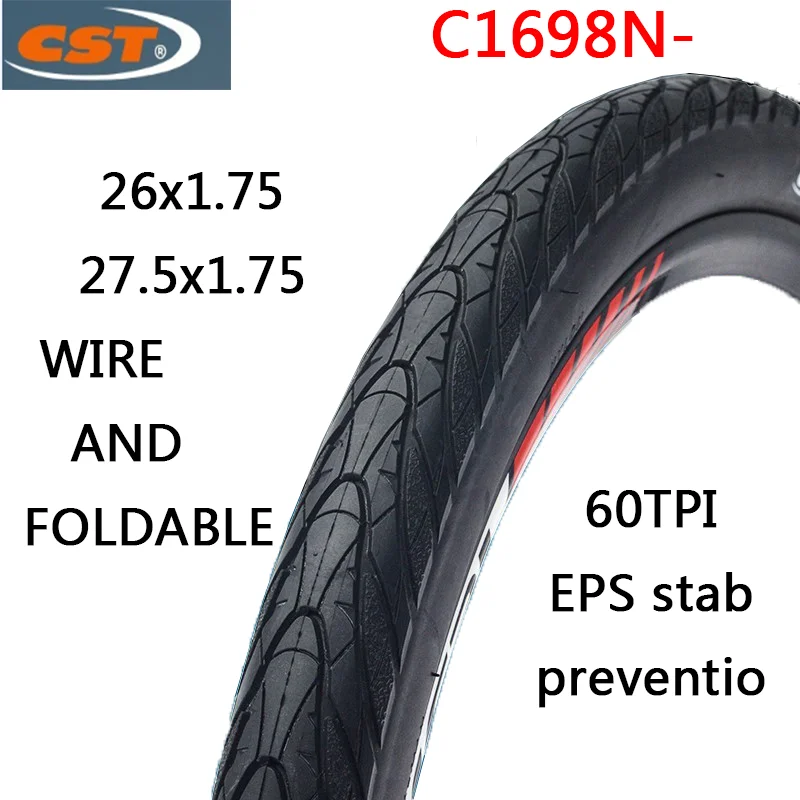 CST 하프 볼드 로드 자전거 타이어, 펑크 방지 BMX 접이식 자전거 타이어, 27.5X1.75, C1698N 26X1.75, 60TPI Pneu Aro 27.5