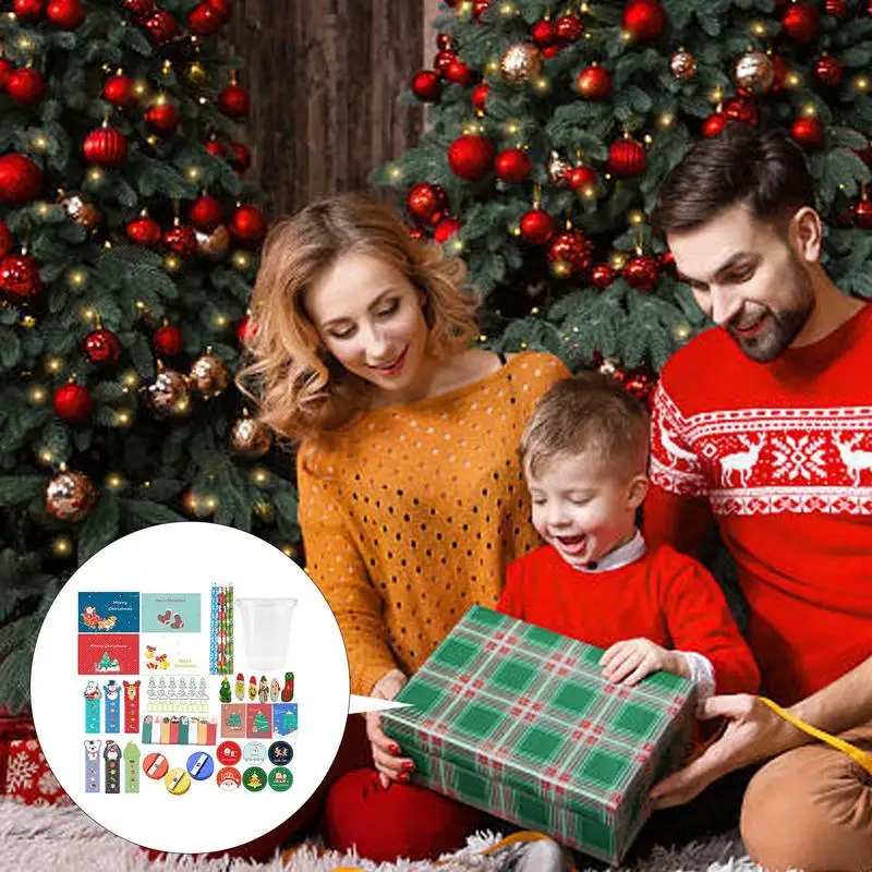 مجموعة هدايا القرطاسية عيد الميلاد ، صندوق الطالب ، صنعة غرامة ، لوازم لجوائز رياض الأطفال