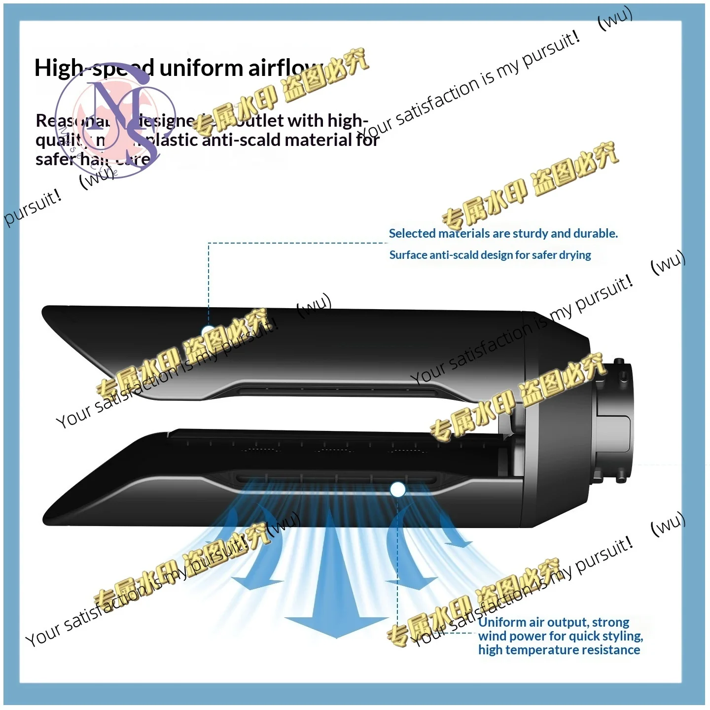Hair Straight Finish Airflow Smooth Nozzle Attachment Fit Dyson Airwrap HS01 HS05 HS08 SenCiciMen X9 Hair Straightener Accessory