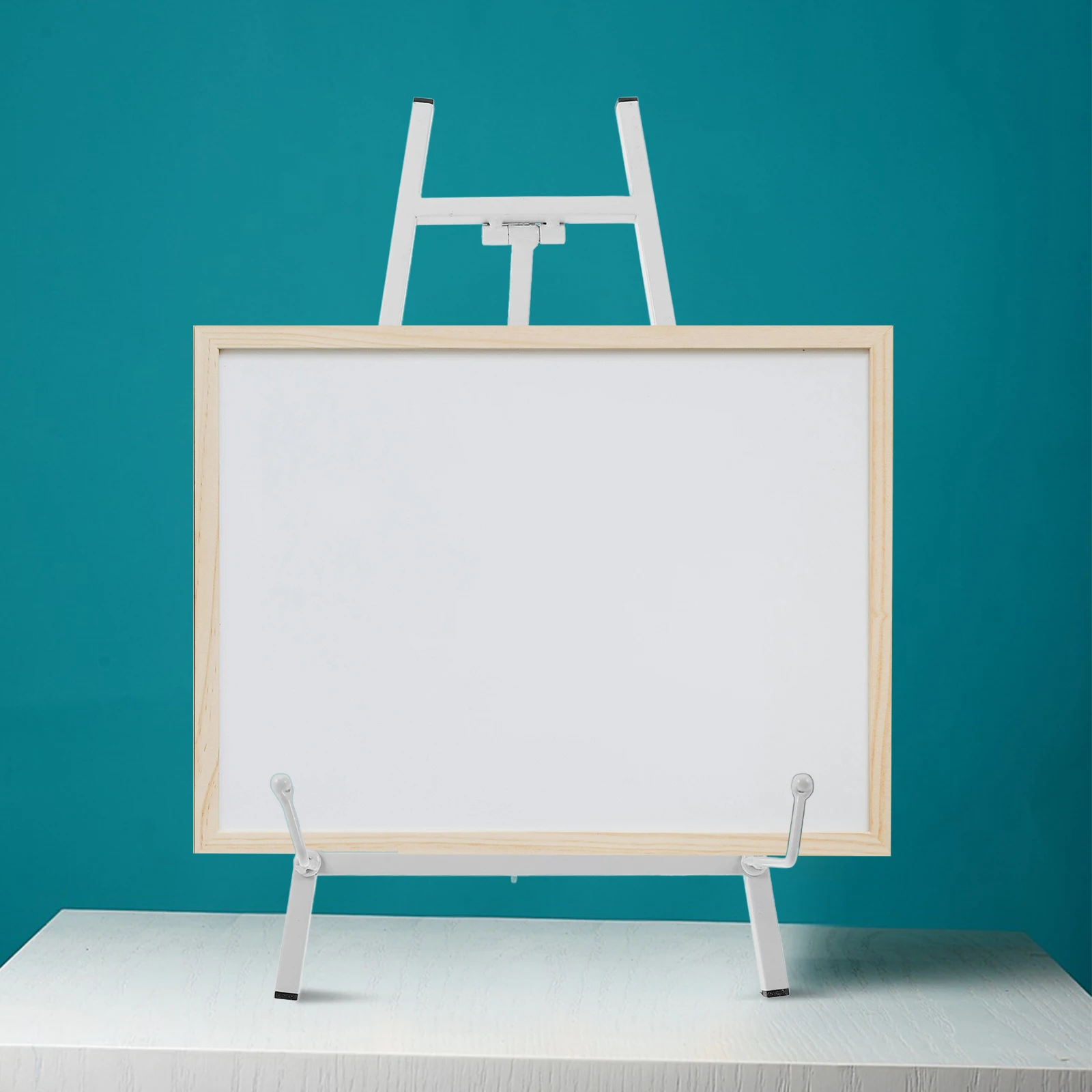 

Ciieeo Photo Display Stand Tripod Tabletop Metal Easel for Art Poster Painting Showcase Stainless Steel White