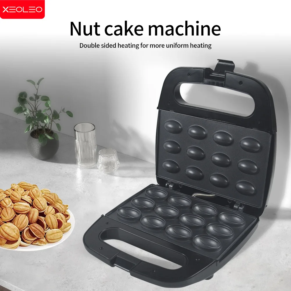 XEOLEO Electric Walnut Pastry Automatic Nut Waffle Bread Maker Sandwich Donut Mini Baking Breakfast Machine Kitchen Oven Home