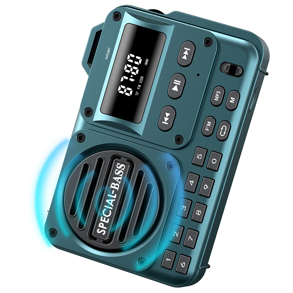 

Portable Digital FM Radio Rechargeable BT 5.4 Radio Speaker with LED Display for Home Travel Gifts for Seniors Elderly