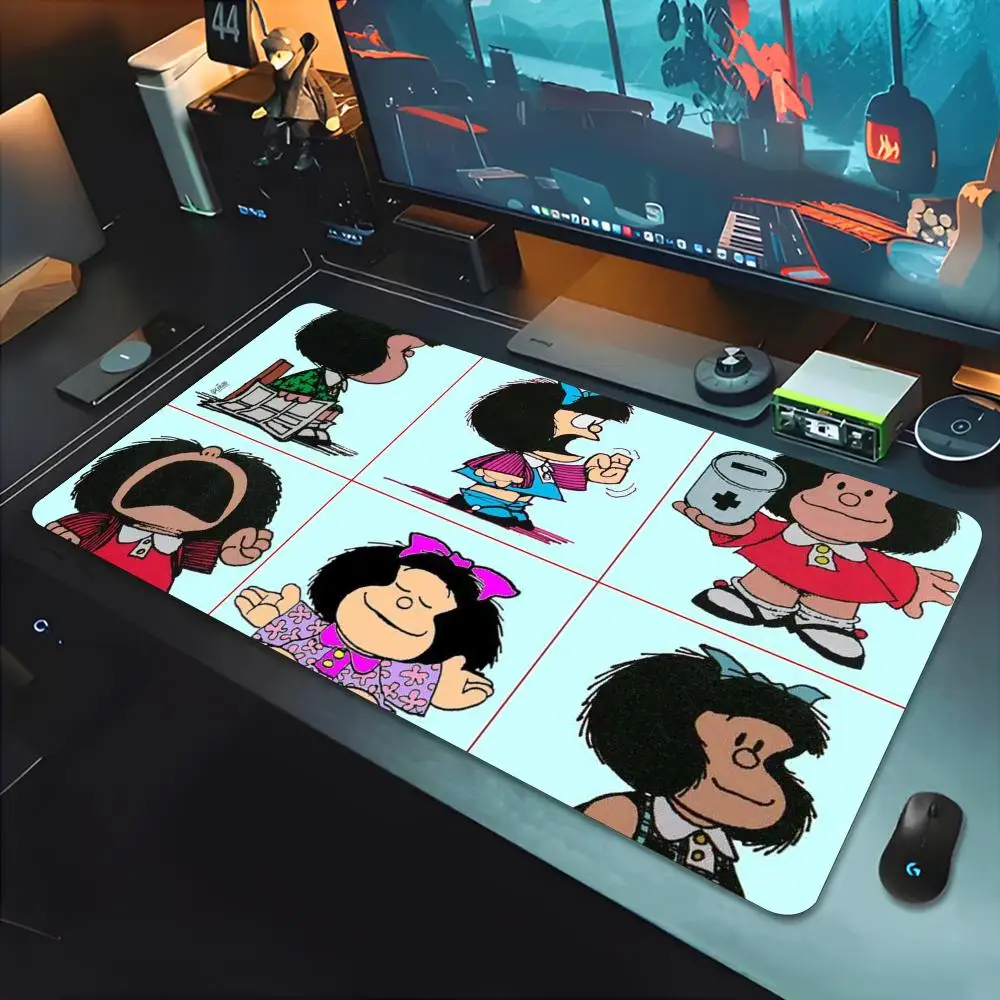 Cartoon Mafalda Cute S Mouse Pad Gamer Keyboard Mat Pads Gaming Desk Protector Laptops Large Mousepad Cartoon Deskmat