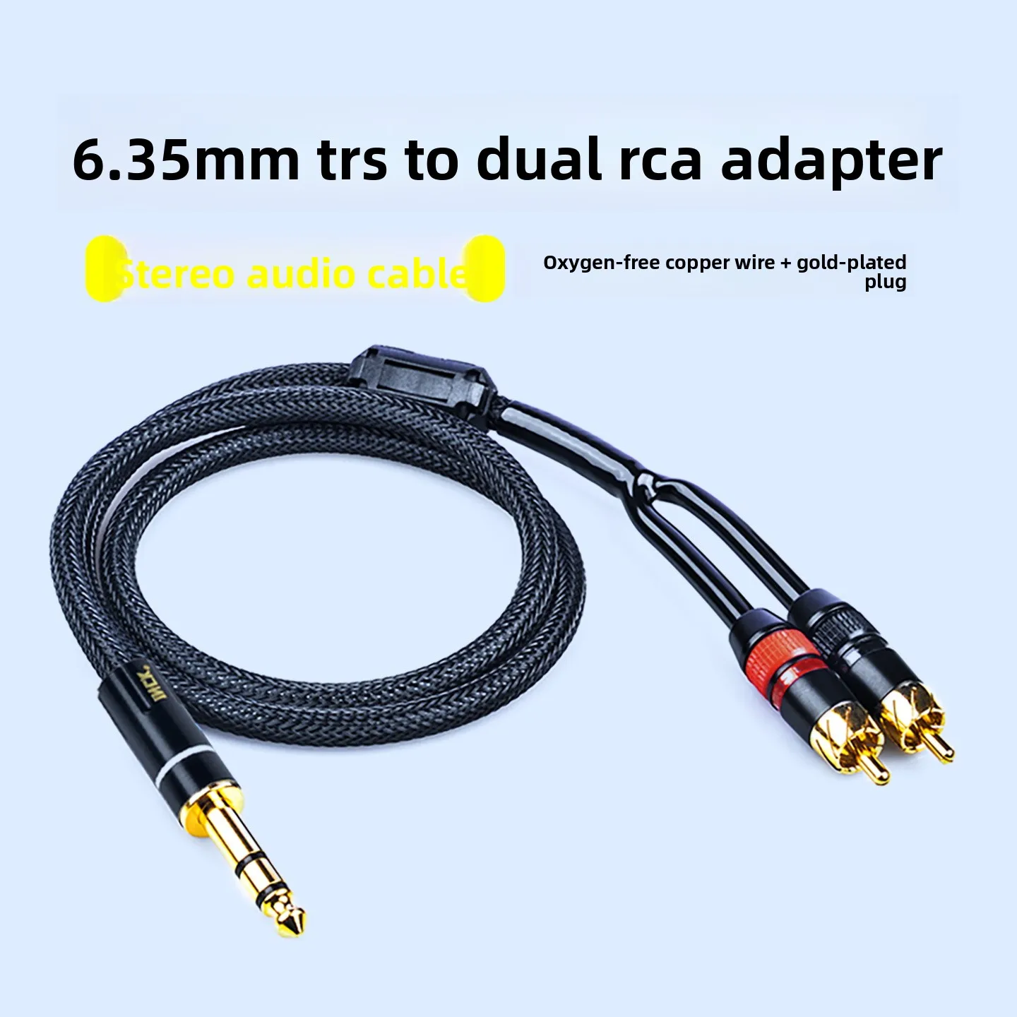 6.35 to RCA big three core 6.5 to double lotus one point two audio cable electronic organ mixer sound card speaker cable