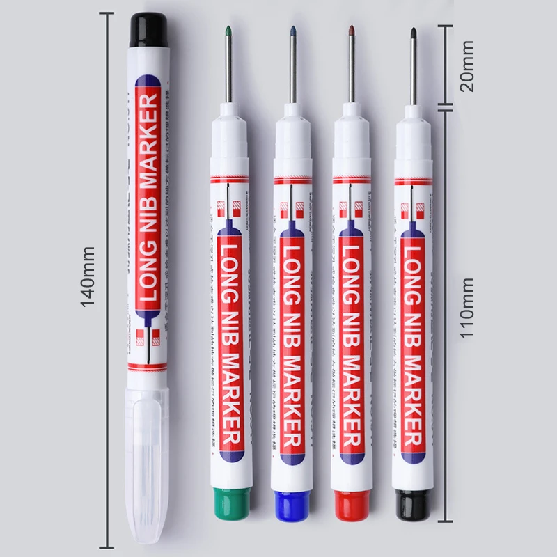 Imagem -06 - Multi-purpose Long Nib Head Marker Marcadores Permanentes Impermeável Banheiro Carpintaria Ferramentas de Decoração Buraco Profundo 20 mm Pcs 10 Pcs