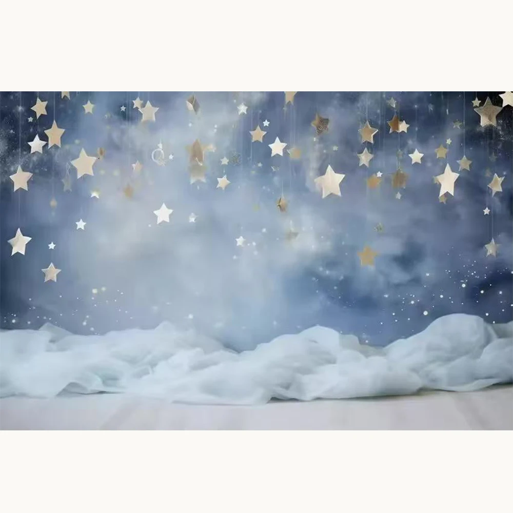 Photography Background Glitter Stars Moon Curtain Child Birthday Party Cake Smach Portrait Decor Backdrop Photo Studio view 5
