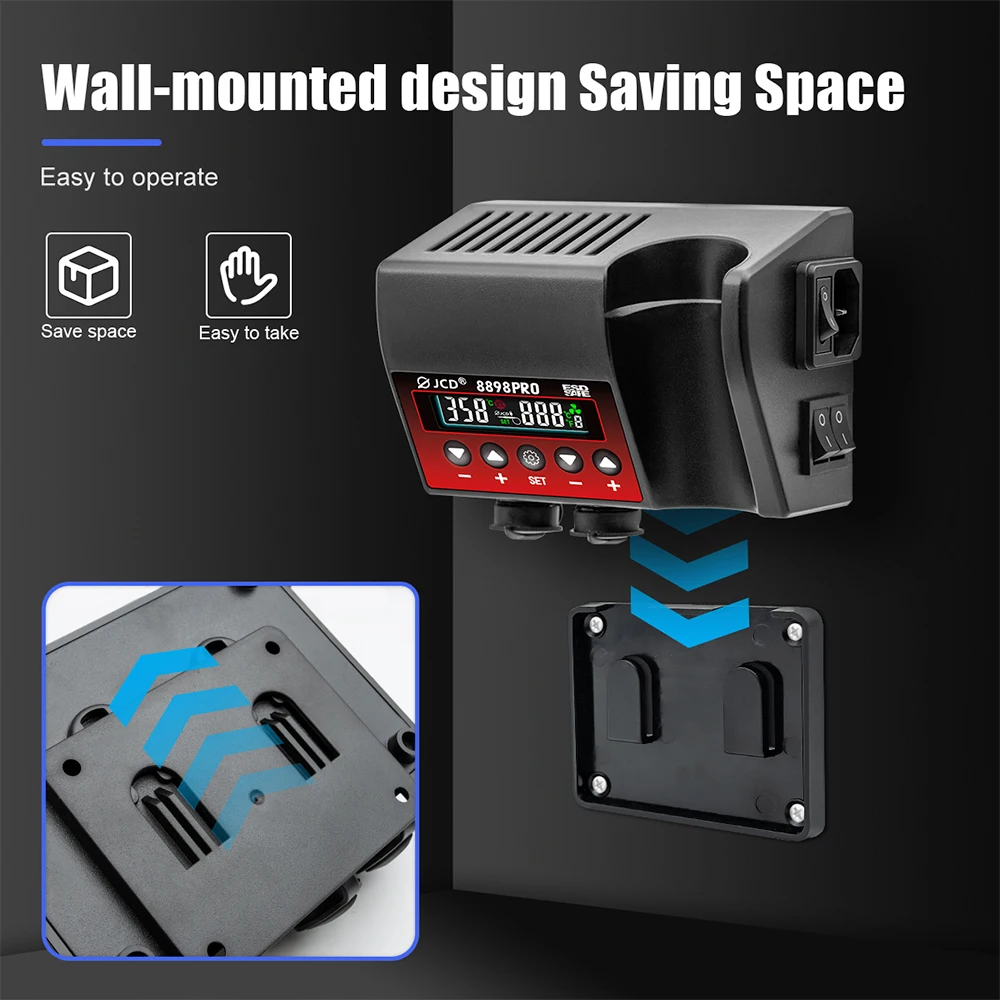 Imagem -05 - Estação de Solda com Display Lcd Soldagem Retrabalho Ferramenta Temperatura Ajustável Controle de Fluxo de ar Bga Smd 750w em Jcd8898pro