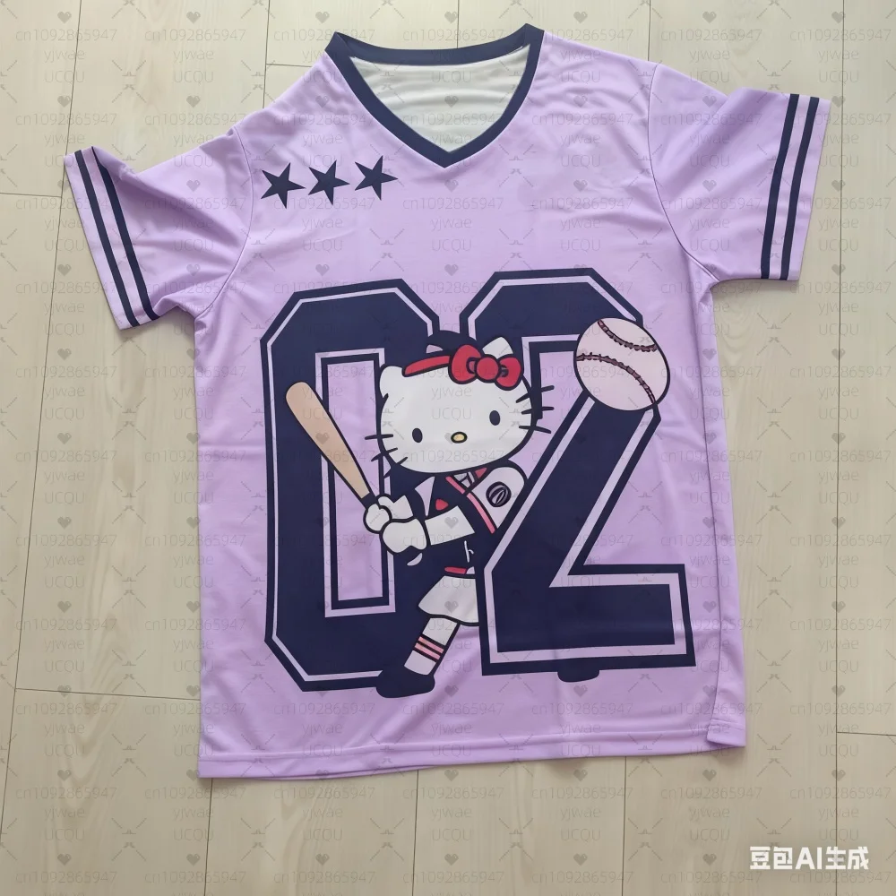 2025 حار بيع المرأة مينيسو هيلوكيتي طباعة خفيفة الوزن تنفس الخامس الرقبة قصيرة الأكمام تي شيرت المرأة تي شيرت جيرسي #5